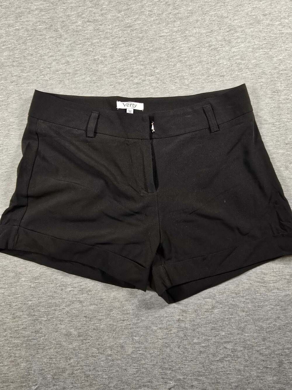 Verty Black Tailored Cuffed Shorts
